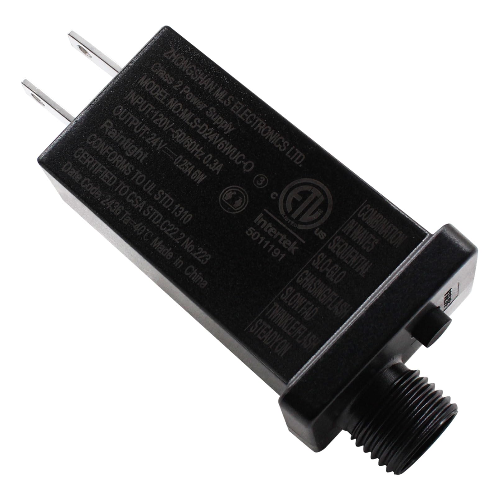 Photo 1 of 24V LED Transformer Class 2 LED Power Supply, Waterproof IP44 Low Voltage Seasonal Use LED Driver US CA Plug for String Light, Projector Light, Lawn Lamp (24V 6W)