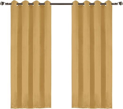 Amazon Com Dimaka Blackout Darkening Window Curtain Apricot