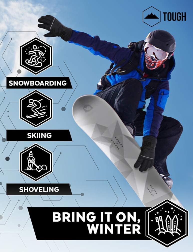 Ski & Snow Gloves - Cold Weather Waterproof Winter Snowboard Gloves for Men & Women - Ideal for Skiing & Snowboarding : Sports & Outdoors