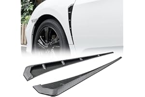 GreceYou 1Pair Car Fender Side Vents Universal ABS Spoiler Car Vent Air Flow Fender Intake Sticker Decor Auto Exterior Decoration Accessories Car Styling Stickers (Carbon Fiber Pattern)