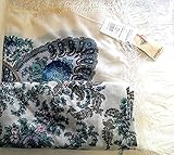 Pavlovoposadskiy Platok Women's Russian Wool Shawl With Silk Fringes 50x50" Off White