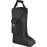 Harrison Howard Tall Boot Carry Bag, Portable Storage Bag for Travel | Wear-Resistant, Durable Build, Protect Rider Boots for Shows Competition Travel, Exterior Accessory Pocket, Black