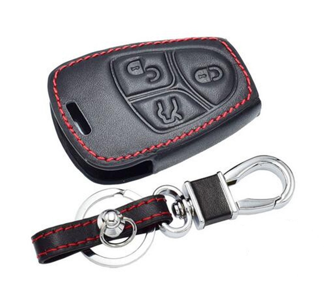 Happyit Leather Car Smart Key Case Cover for Mercedes Benz B C E ML S CLK CL 3 Buttons Remote Control