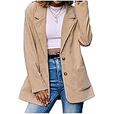 Ladyful Womens Lapel Corduroy Blazer Jacket Dressy Casual Business Suit Jacket Fall Trendy Work Outerwear