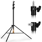 K&amp;F CONCEPT Air Cushioned Light Stand, 41-110" Height, 1/4"-3/8" Adapter | 9.2ft Heavy Duty Photography Tripod Stand, Max Load 17.6 lbs, Sandbag Included for Studio Softbox COB Light, TL14