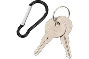AREE 2 PCS CH751 Replacement Keys with Keychain Universal Fitment for RV Compartments Campers Cabinet Door Hatch Locks Carts T-Handles Shells Tool Boxes Trash Laundry Chutes Sprinkler Controllers