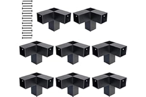 FRUYYZL Pergola Kit｜Pergola Brackets 4x4(Inner Size:3.7"x3.7")｜3-Way Right Angle Corner Bracket for Wood Stand｜DIY Pergola Bracket Kit with Screws for for Gazebos, Patio Pergolas, Log Cabin(8 PCS)