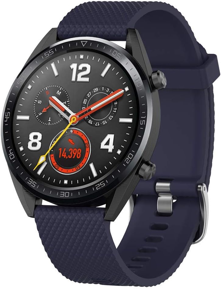 Soft Silicone Replacement Bands Compatible with Huawei Watch GT 46MM w/Frame,Homsta Quick Release Sport Watch Strap Buckle Bracelets Wristband Accessories for Women Men