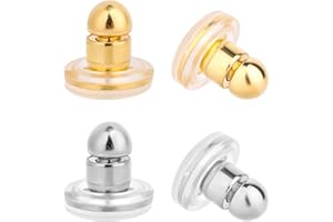 4pcs Earring Lifters Backs, Durable Copper & Silicone Earring Supports for Heavy Earrings & Droopy Ears Secure Locking Backin