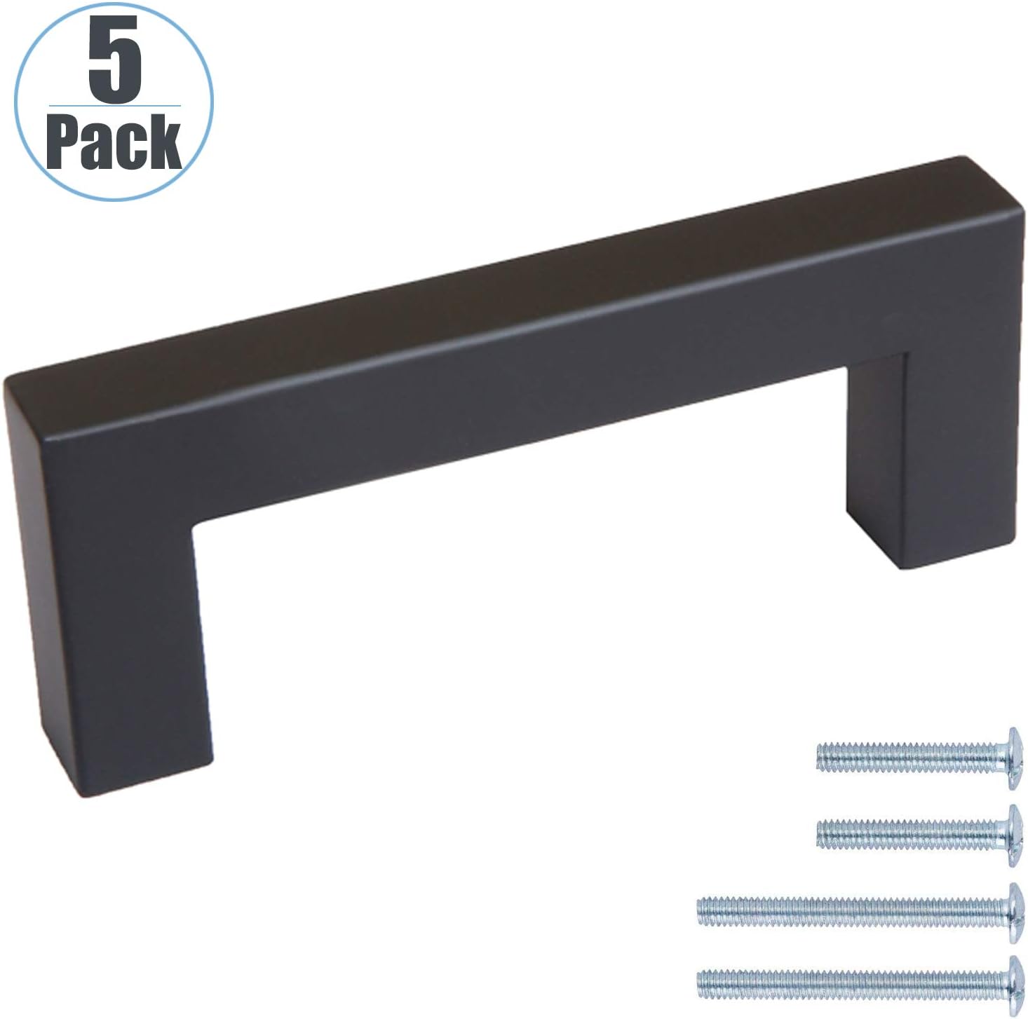 Best Black Square Bar Cabinet Pull Drawer Handle