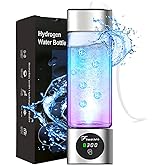 Fruaros Hydrogen Water Bottle Generator - SPE/PEM Tech Hydrogen Water Machine - 6000 PPB Portable hydrohealth Water Bottle for Kidney Health Hydrogen Bottle with OLED Display (B Touch/Sliver/Coated)