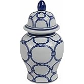Decorative Ceramic Temple Jar for Living Room Decor - Stylish Home Decor for Bedroom, Office, and Table Centerpiece - Modern 