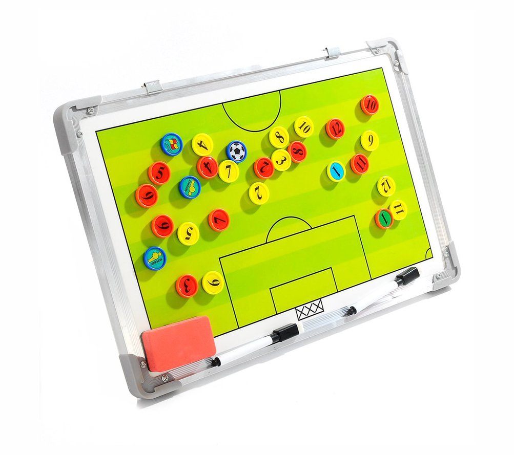 Wrzbest Football Soccer Coaching Board Coach Tactic Strategy Board Match Plan & Training Aid Whiteboard Clipboard Coach Equipment (W Style)