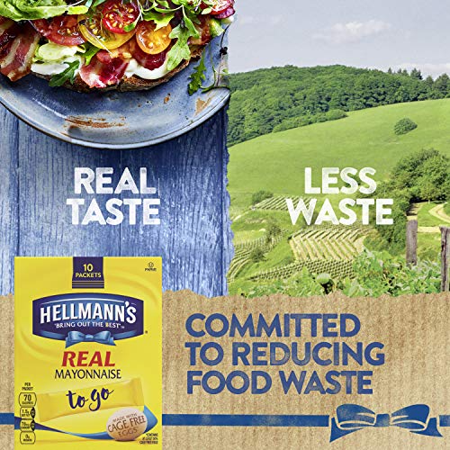HELLMANN’S REAL MAYONNAISE, TO GO, 0.38 FL OZ EACH, 10 COUNT (PACK OF 1)
