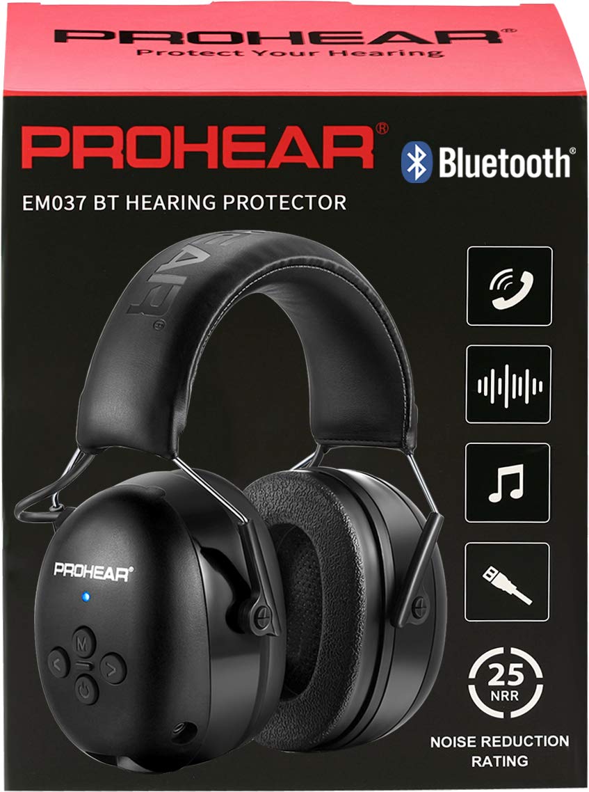 PROHEAR 037 Wireless Bluetooth Ear Defenders, Rechargeable Hands-Free Calling Headset