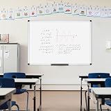 VIZ-PRO Dry Wipe Whiteboard 90 x 60 cm with Aluminium Frame and Pen Tray view 6