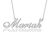 AOLO Mariah Heart Name Necklace Silver Stainless