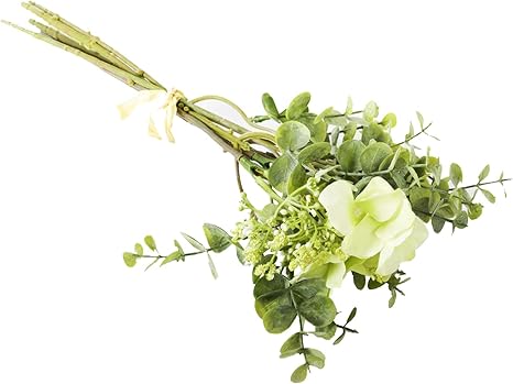 Amazon 造花 花束 露蓮 紫陽花 ユーカリの葉 カミキリソウ 全長35ｃｍ セット テーブル装飾 人工観葉植物 アーティフィシャルフラワー つた ツタ 蔦 アレンジ 装飾花材 紫陽花 花束 グリーン 造花 オンライン通販