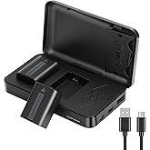 JYJZPB NP-FW50 Replacement Battery Charger Set Compatible for Sony Alpha A6400 ZV-E10 A7II A5100 A6500 A6300 A6100 A7 A7RII A7SII A7S A7S2 A7R Camera Battery with Dual Channel Charger Case