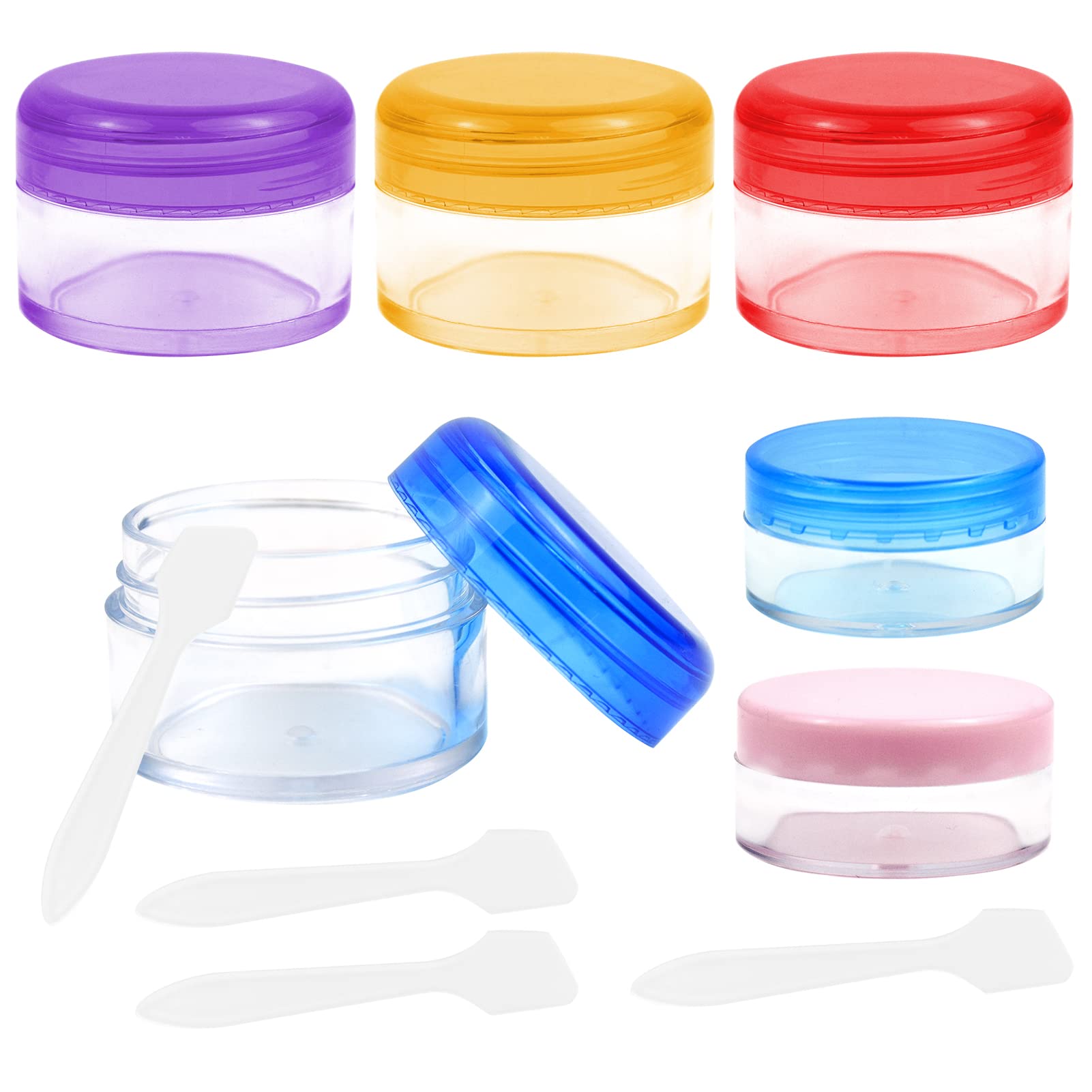 6Pcs Travel Bottles Pots Sample Pots Mini Travel Pots for Toiletries Small Travel Cream Pots Clear Cosmetic Containers Jars Leakproof Round Empty Plastic Cosmetic Jars with Lids for Makeup (20g, 10g)