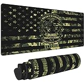 Camo Camouflage American Flag Veteran Gaming Keyboard Mouse Pad Mousepad Huge Extended XL Stitched Edge Rubber Sole for Home Office(31.5"X 11.8")