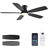 JSAITEE Ceiling Fans with Lights, 52 Inch Low
