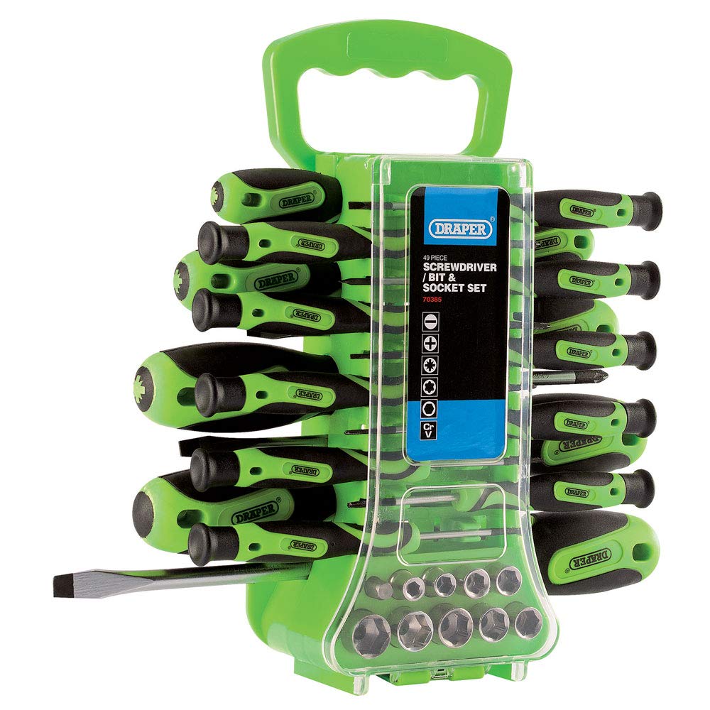Draper 70385 Soft Grip Screwdriver, Hex Key and Bit Set (49 Piece)
