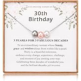 Leyung 30th 40th 50th 60th 70th Birthday Gifts for Women, Pearl Necklace Jewelry for Mom Grandma Aunt Friends