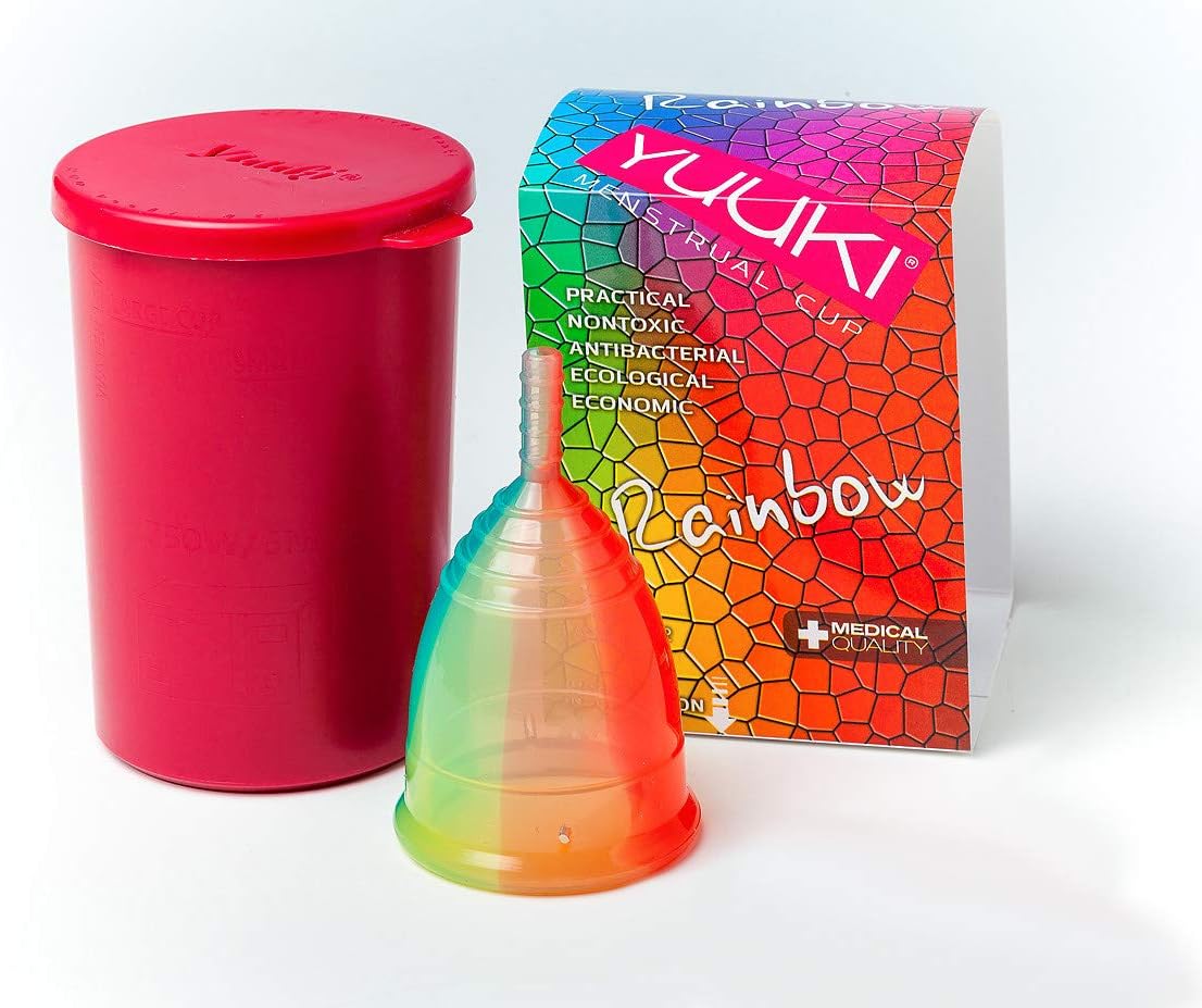 Yuuki Menstrual Cup - Rainbow Line Large + Infuser Box + Small Gift