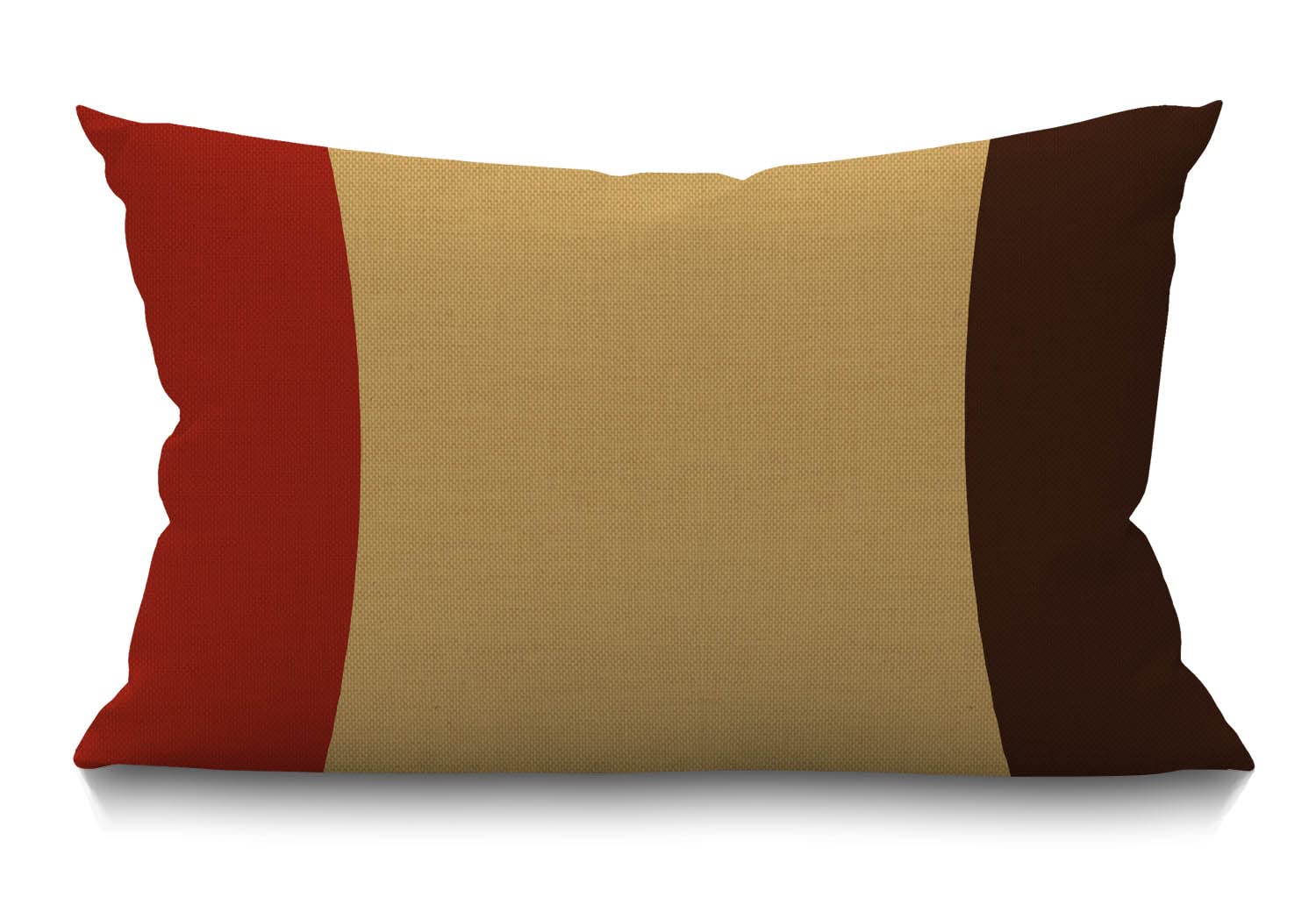 BGBDEIA 3 Tone Color Stripe Farmhouse Oblong Rectangle Cushion Cover Red Gold Dark Brown Coarse Stripe Decorative Throw Pillow Case,12x20 inch 30 x 50 cm