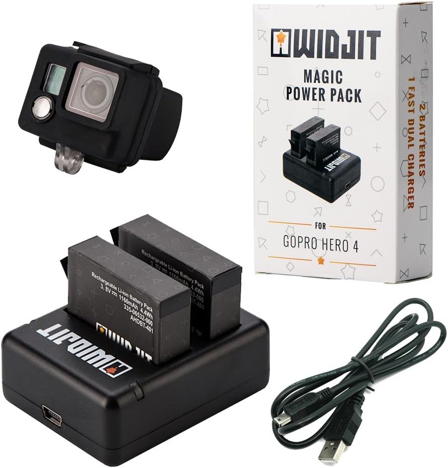 New - Battery pack for Gopro Hero 4-2 batteries, 1 charger and hero 4 silicon case
