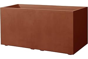 Deroma Millennium Series Deck Planter | 23” x 10” x 10” Window Box | Lightweight & Durable Plastic | Indoor or Outdoor Pots for Plants | Includes Water Reserve & Drainage Plug | Rust