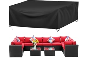 WANOCEAN Patio Furniture Covers Waterproof, Outdoor Furniture Cover for Sectional Sofa Set Patio Table and Chair Set, 110" L X 83" W X 28" H