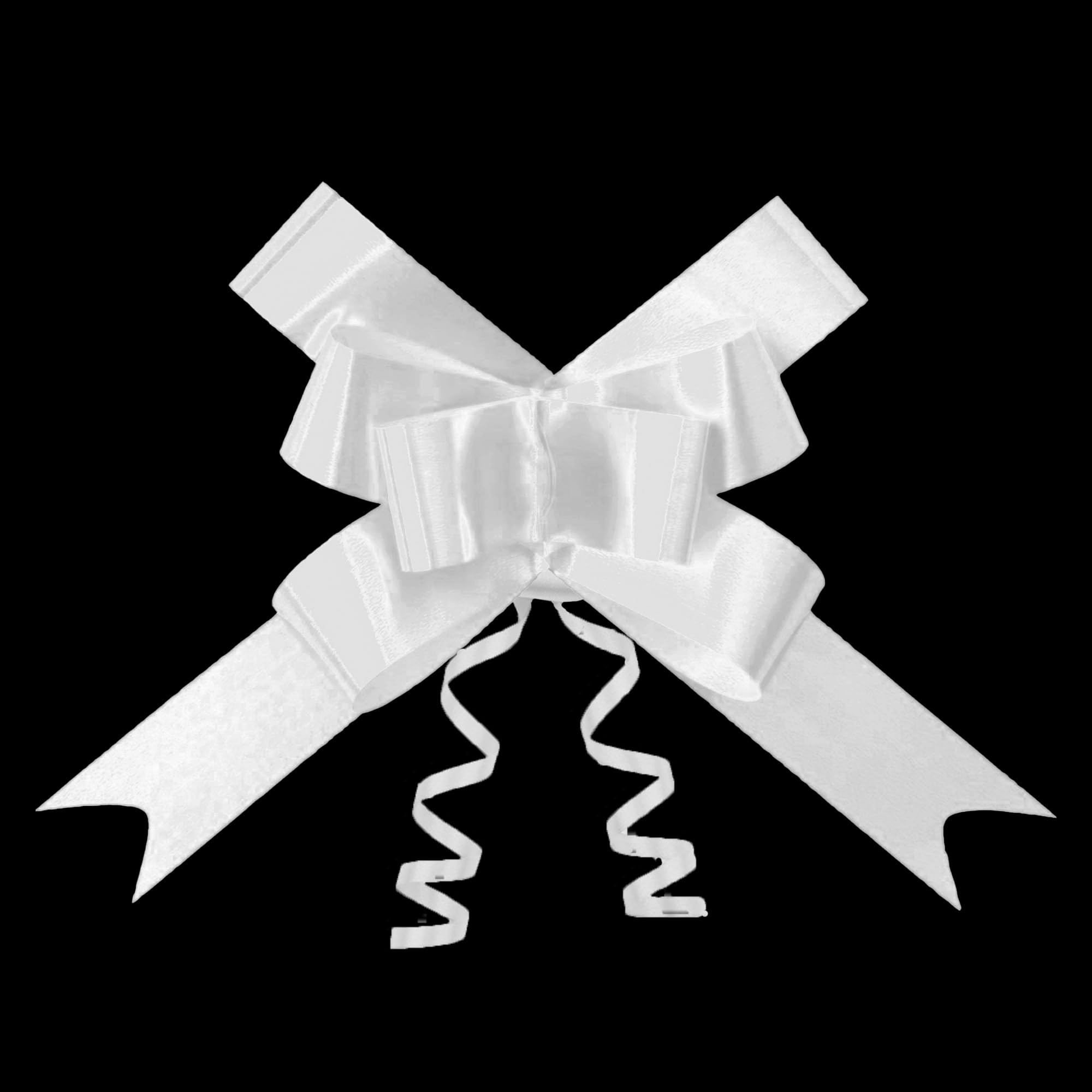 60pcs White 30mm/3cm Large Ribbon Pull Bows for Party Wall, Gift Wraps, Christmas Trees, Wedding, Birthday Hampers Decoration Florist Pullbows