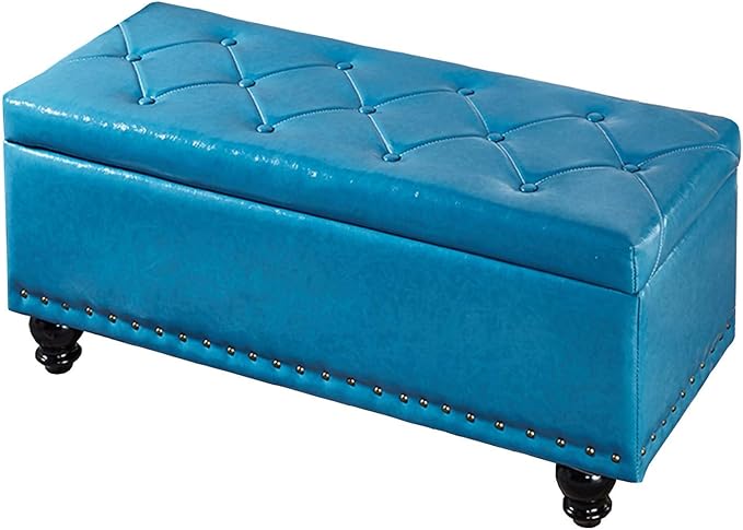 Caja de Almacenamiento para Taburete de pie Rectangular de Cuero