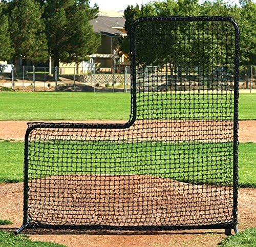 Pitchers Portable L-Screen in Black w Steel Tubing