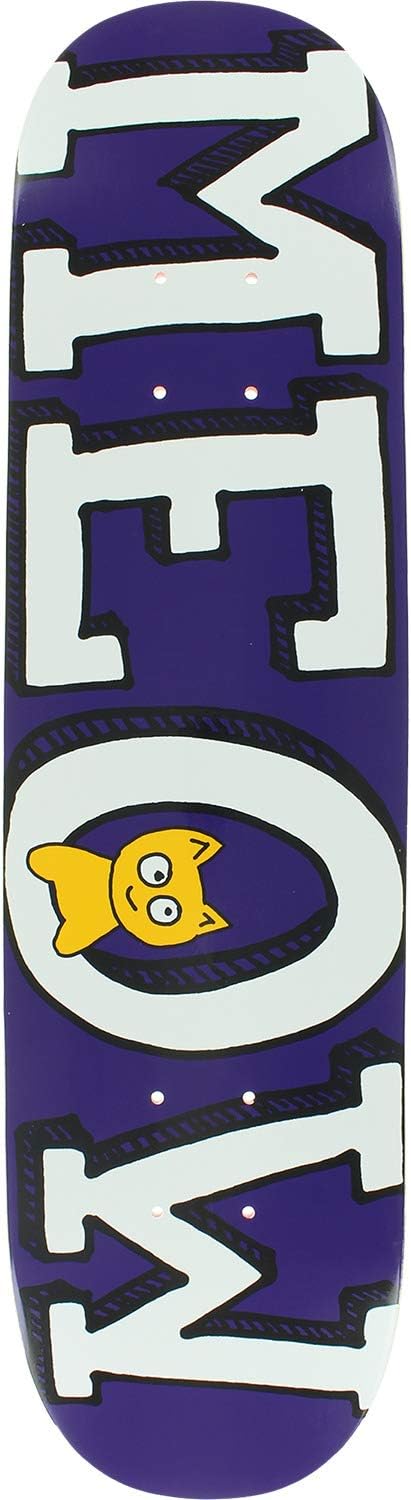 Meow Skateboards Logo Mini Purple Skateboard Deck - 7.25" x 29"