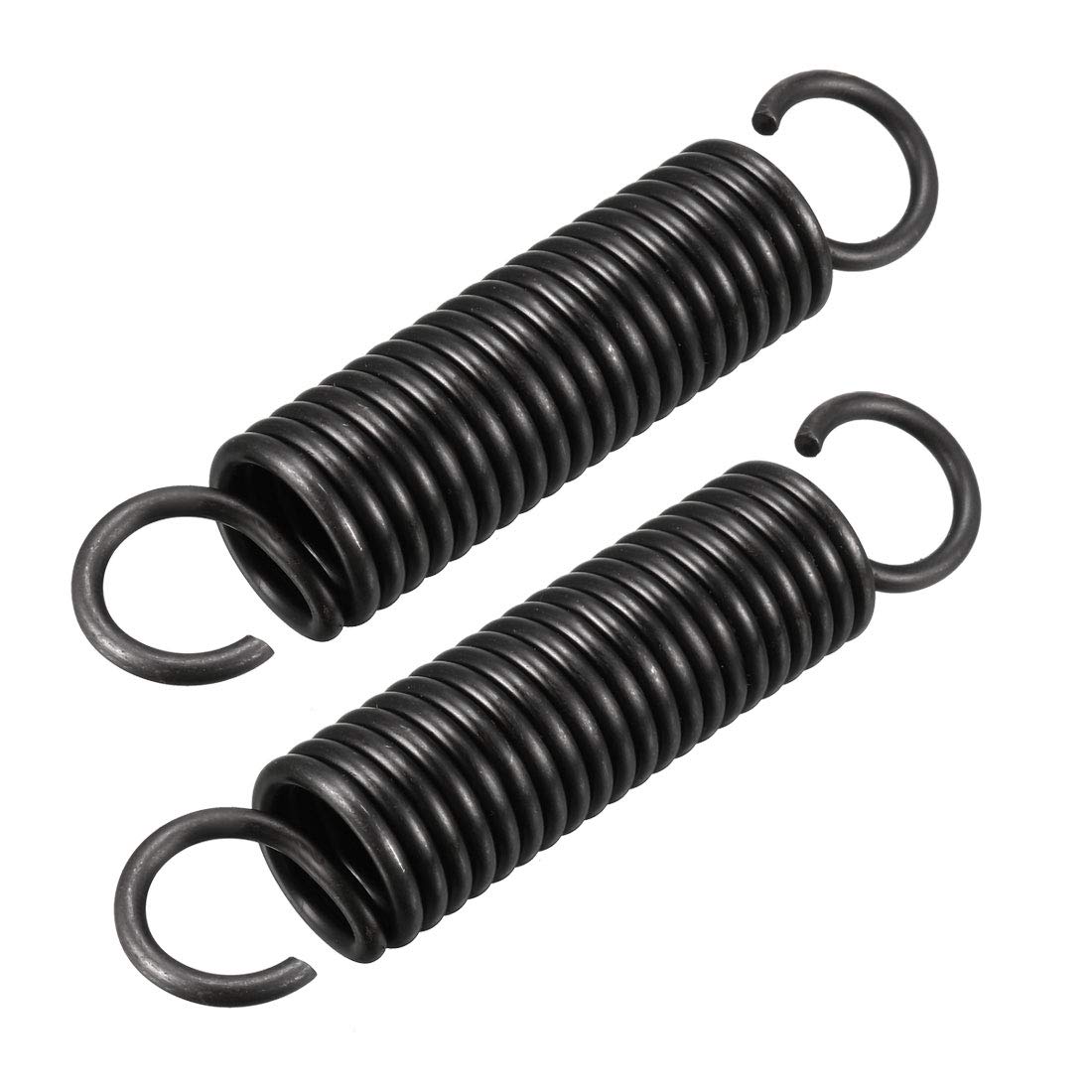 sourcingmap Extension Spring - 2.5mm Wire Dia , 18mm OD , 90mm Free Length Spring Steel Small Dual Hook Tension Spring 2pcs