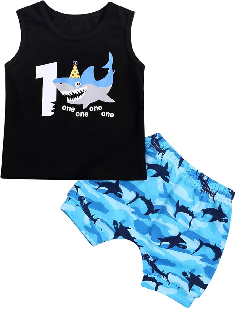 baby shark birthday outfit boy