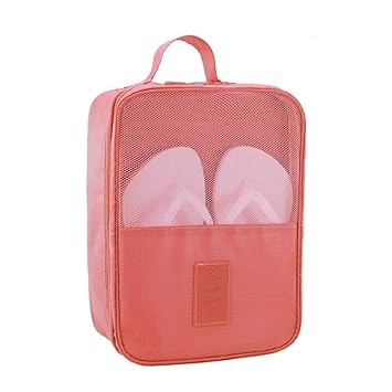 Zakheza Unisex Waterproof Multi-Purpose Fordable 2 Layer Polyester Travel Shoe Storage Organizer Bag (Multi Color)