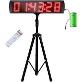 GAN XIN Large LED Display Digital Race Timer with Battery,Function-Countdown/Up/Time Clock, Remote Control, Tripod Stand and Adjustable Brightness for Sports Events, Races, Meetings, Presentations
