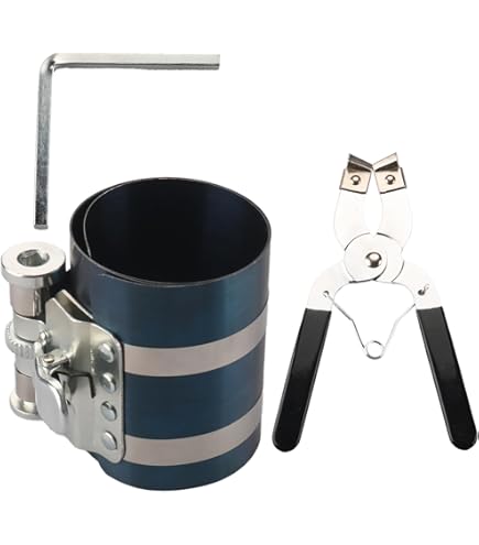 thumbnail image 2 of 3 Inch Piston Ring Compressor Tool Kit With Feeler Gauge & Piston Installer Pliers 2 of 12