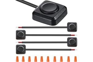 DKARDU 4 Pcs Momentary Push Button Switch 12V 24V Car Mini Button Prewired Surface Mount Switch, for Car Ship Industrial Equi