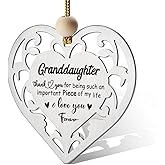 Thank You Granddaughter Gifts from Grandma Grandpa, Birthday Appreciation Ornament Gifts for Granddaughter, Christmas Graduation Present for Kids from Nana Hanging Ornaments-AXGP23