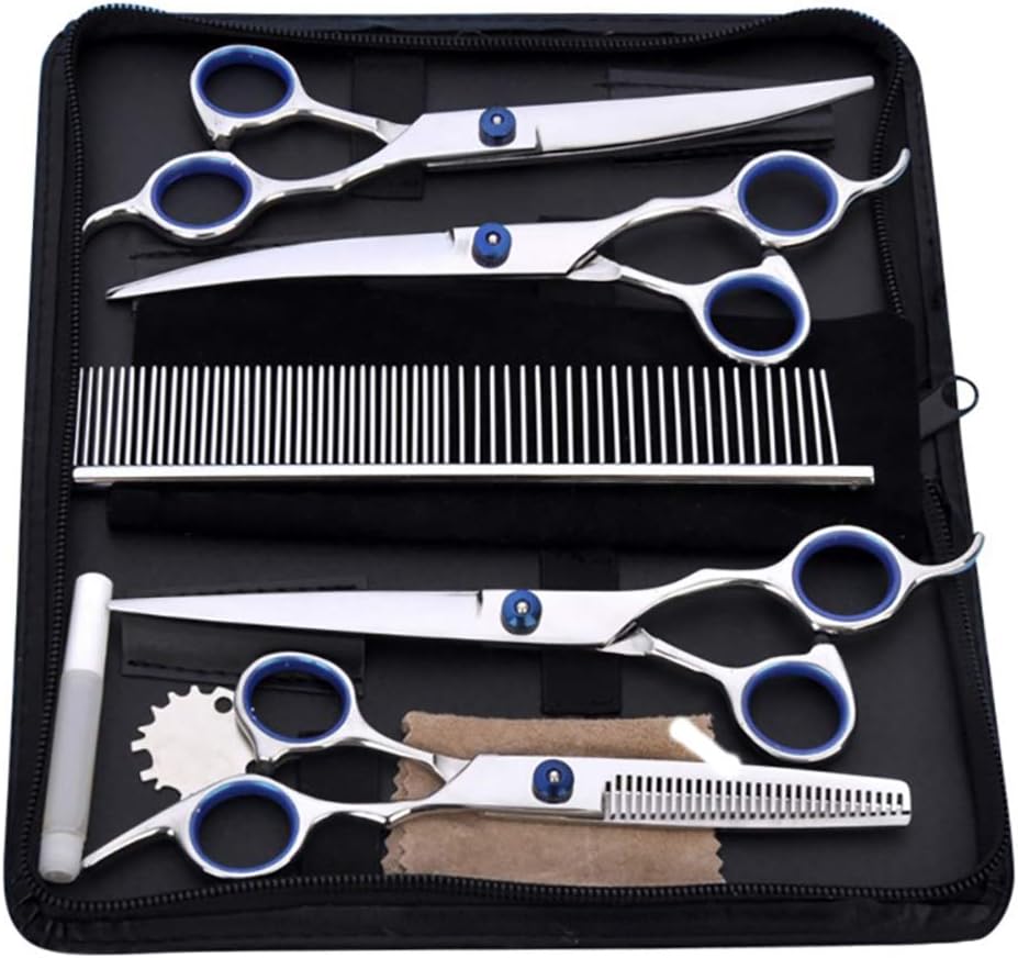 Onkessy Hair Cutting Scissor Hair Thinning Scissors Set Hairdressing Scissor Hairdresser Scissors Set for Barber Salon 9 Pieces Set