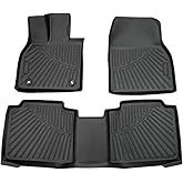 Powerty Floor Mats for Toyota BZ4X & Subaru Solterra 2023 2024 2025 2026 Accessories All Weather Floor Liner 3D TPE 1st & 2nd Row Floor Mat Heavy-Duty Floor Liners