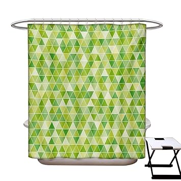 Amazon Com Lime Green Shower Curtains Fabric Triangles Geometry