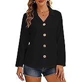 Button Down Shirts for Women Long Sleeve Going Out Trendy Tops Dressy Casual Work Business Blouses Fashion Clothing