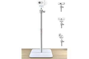 AceTaken White Webcam Magnetic Stand Holder for Logitech Brio 100, Brio 300,Brio 500,C270,C310 webcams
