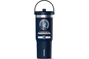 Hydrapeak x NBA Officially Licensed Minnesota Timberwolves 32 oz Nomad Tumbler with Handle and Straw Lid, Leakproof Stainless Steel Water Bottle